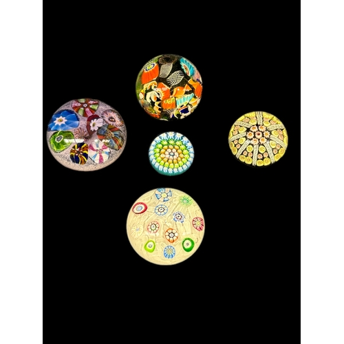 169 - 5 glass paper weights