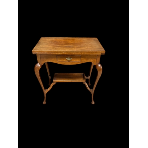 528 - Antique fold over card table66cm x 42cm closed 78cm x 64.5cm open x 69cm H