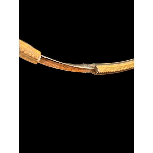 291 - Oval gilt framed mirror 84cm x 55cm 
A/F Missing moulding 