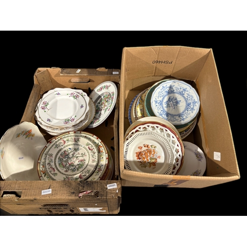 155 - 2 boxes of misc china