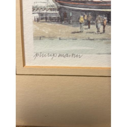 272 - Framed limited edition 396/850 print Cuttysark - Greenwich by Phillip Martin18.5cm x 15cm