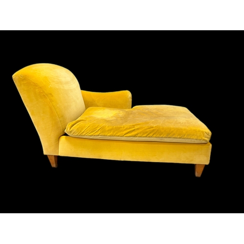 534 - 1960’s chaise lounge by Sjogren, Swedencovered in a mustard coloured velvet80cm x 150cm x 87cm H... 