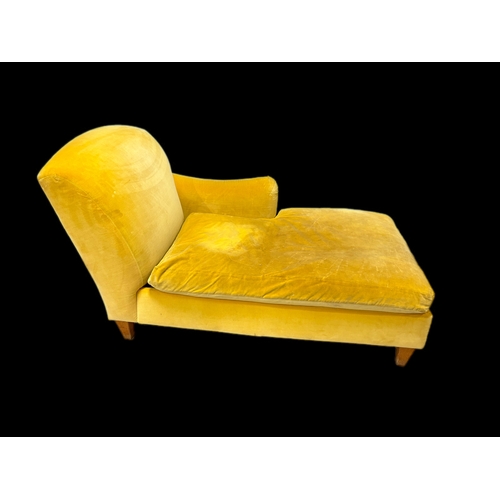 534 - 1960’s chaise lounge by Sjogren, Swedencovered in a mustard coloured velvet80cm x 150cm x 87cm H... 