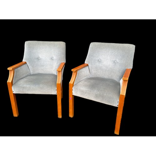 495 - 2 1950’ / 60’s upholstered chairs an additional pair also available in separate lot