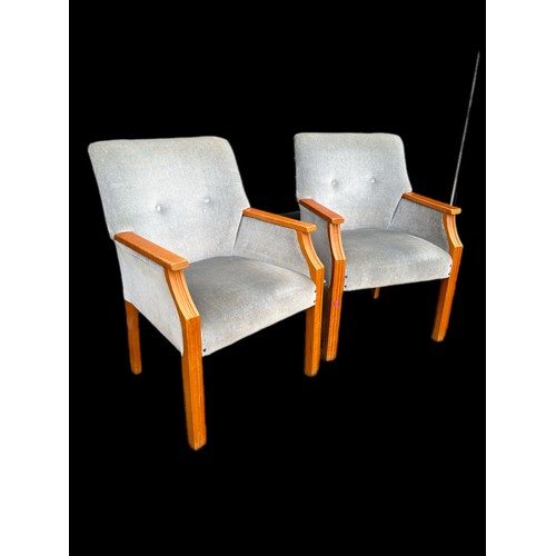 495 - 2 1950’ / 60’s upholstered chairs an additional pair also available in separate lot