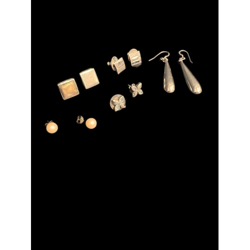 6 - Mixed group of silver earrings, 5 pairs in total