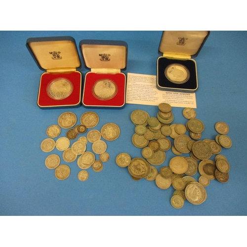 138 - A quantity of pre-decimal silver and part silver coins