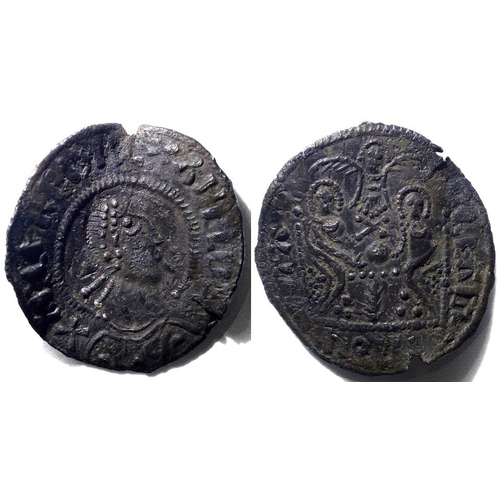 Alfred the Great 871-899 A very rare silver penny? Depicting 2 seated figures below a dove