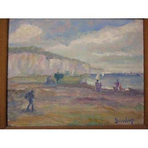 368 - Ronald Ossory Dunlop A.R.A. (b1894) Figures by Coast, oil on board signed