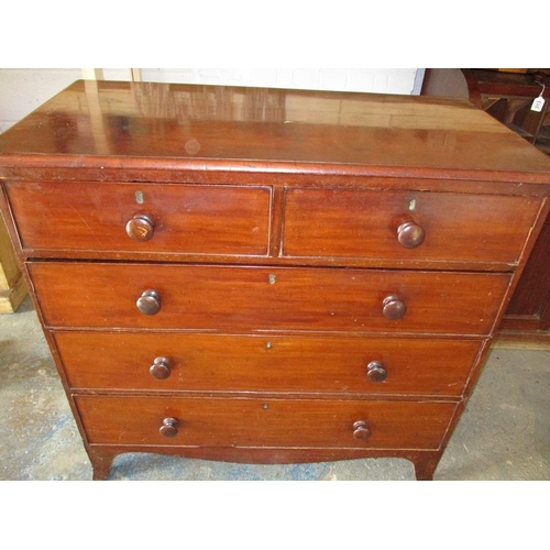 383 - A 19th century mahogany chest of 2 short over 3 long graduated drawers