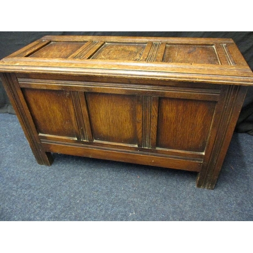 384 - A small oak coffer, approx. size Width67cm Height 40cm Depth31cm