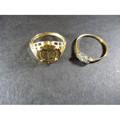 61 - Two 9ct gold rings, approx. combined weight 3.4g