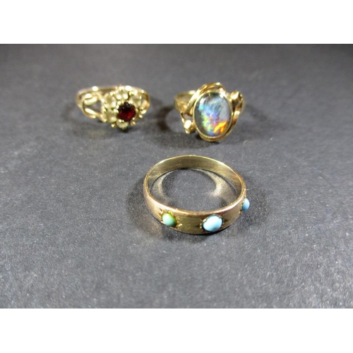 64 - Three vintage gold rings, approx. combined weight 6.7g