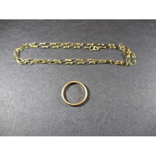 71 - A 9ct gold ring and necklace, both having full hallmarks, approx. weight 3.9g