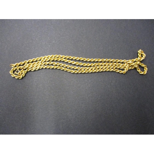 76 - A 9ct gold rope necklace, approx. weight 13.1g