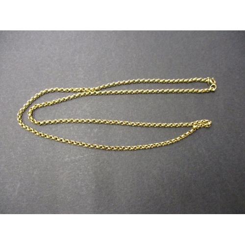 77 - A yellow metal oval chain link necklace marked 9ct, approx. weight 12.7g