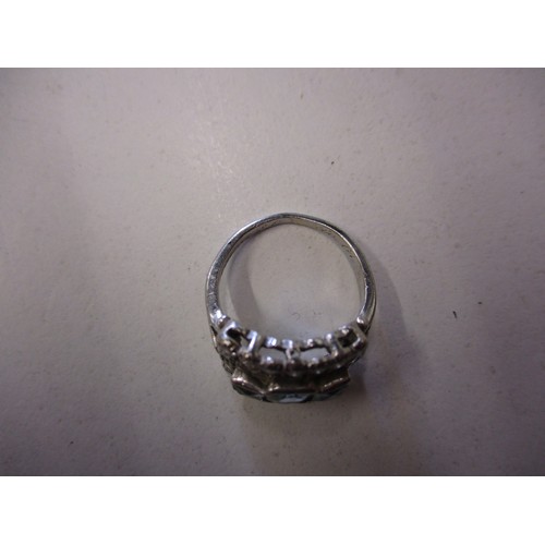 17 - A platinum and diamond dress ring, approx. ring size L