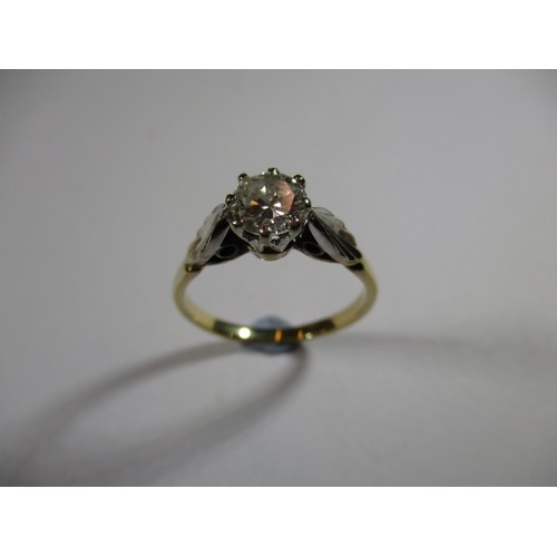 38 - A yellow gold diamond solitaire ring, the stone measuring approx. 5.8mm approx. ring size Q