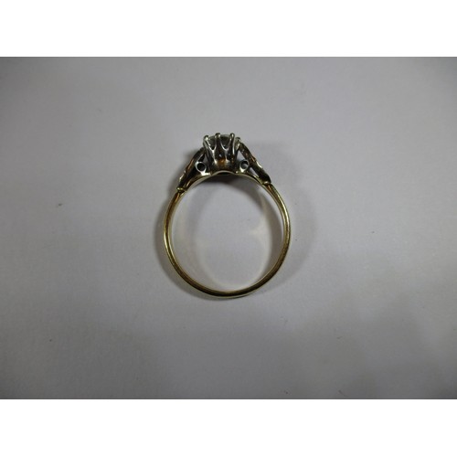 38 - A yellow gold diamond solitaire ring, the stone measuring approx. 5.8mm approx. ring size Q