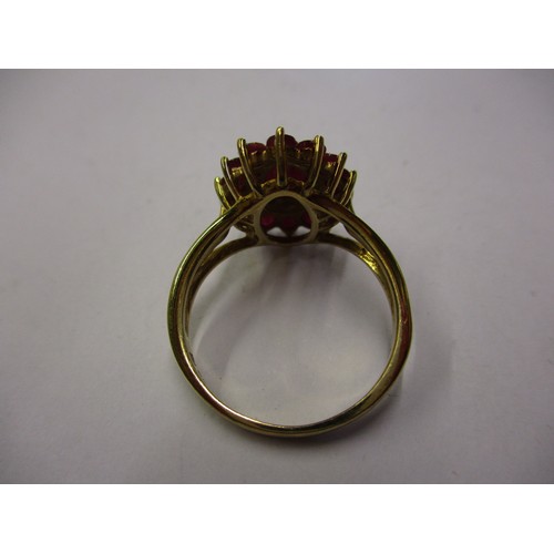 46 - A 9ct gold dress ring with diamonds, approx. ring size Q