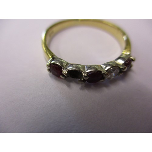 66 - A 22ct yellow gold wedding band, approx. weight 1.9g and an 18ct diamond and ruby ring