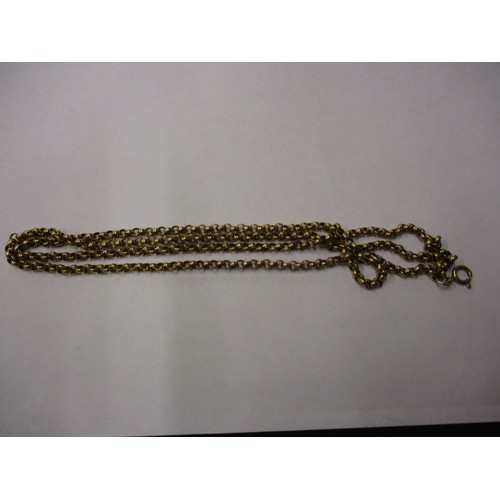 77 - A yellow metal oval chain link necklace marked 9ct, approx. weight 12.7g