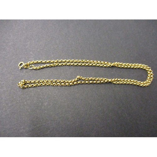 77 - A yellow metal oval chain link necklace marked 9ct, approx. weight 12.7g