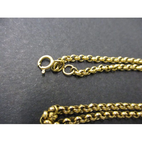 77 - A yellow metal oval chain link necklace marked 9ct, approx. weight 12.7g