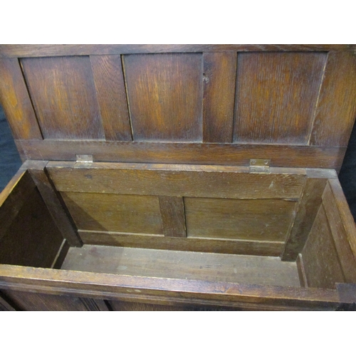 384 - A small oak coffer, approx. size Width67cm Height 40cm Depth31cm