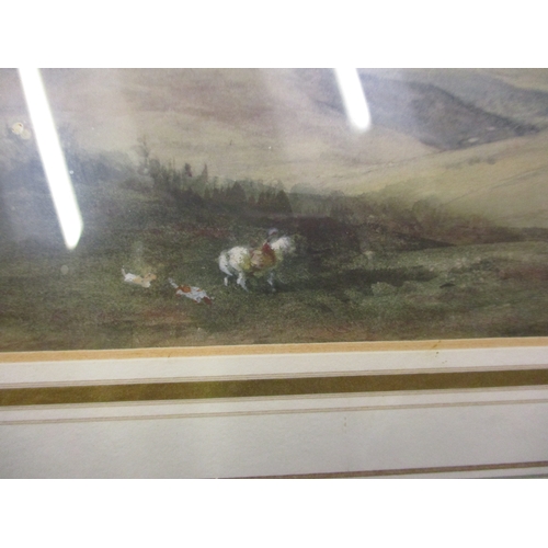 370 - Watercolour Signed James Manly (1809-79) Figures and horses on moor