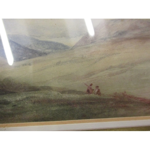 370 - Watercolour Signed James Manly (1809-79) Figures and horses on moor