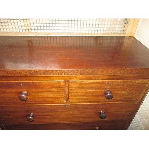 379 - A mid 19th century mahogany chest of 2 short over 3 long graduated drawers