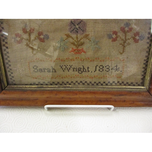 352 - A William IV sampler dated 1834 by Sarah Wright