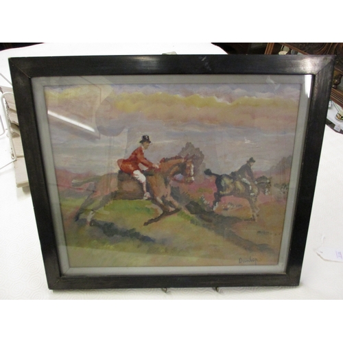 361 - Ronald Ossory Dunlop A.R.A. (b1894)Hunting scene, oil on board signed