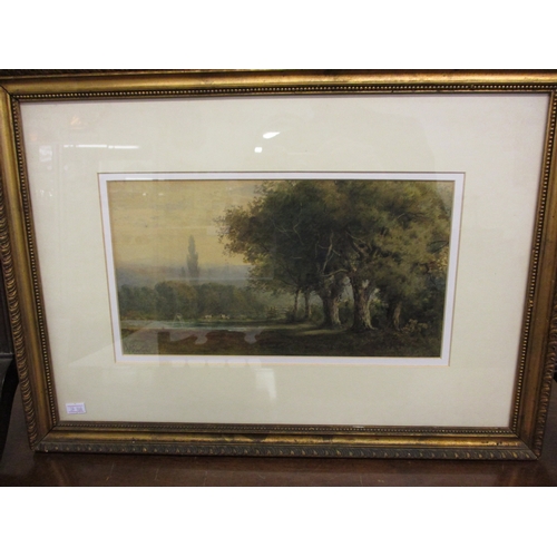 363 - W* D* Baker 'Evening', mid 19th century watercolour, signed lower left