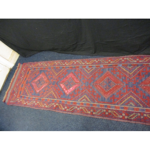 346 - A vintage Turkish hand-woven wool runner, approx. size 264x62cm