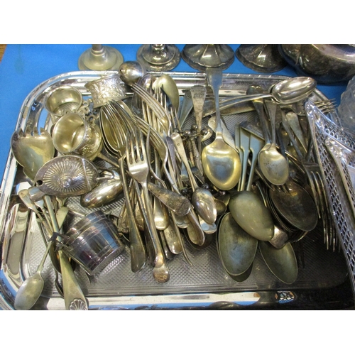 319 - A large quantity of silver plated items to include a pair of art nouveau vases