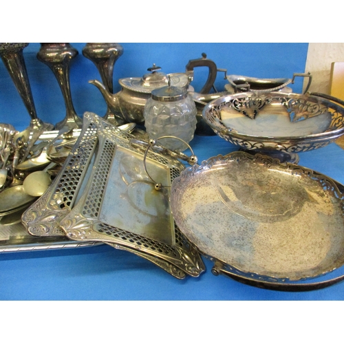 319 - A large quantity of silver plated items to include a pair of art nouveau vases