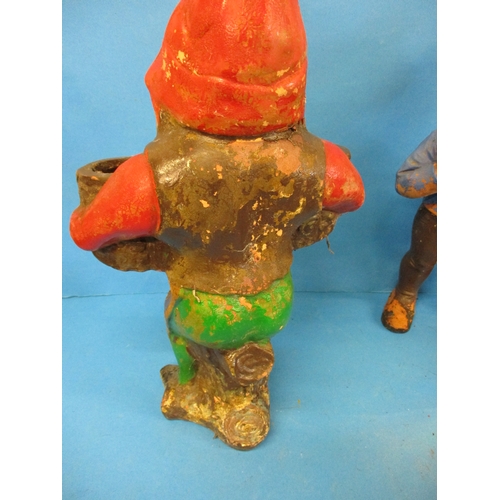 299 - Five 1920s/30s terracotta and ceramic garden gnomes