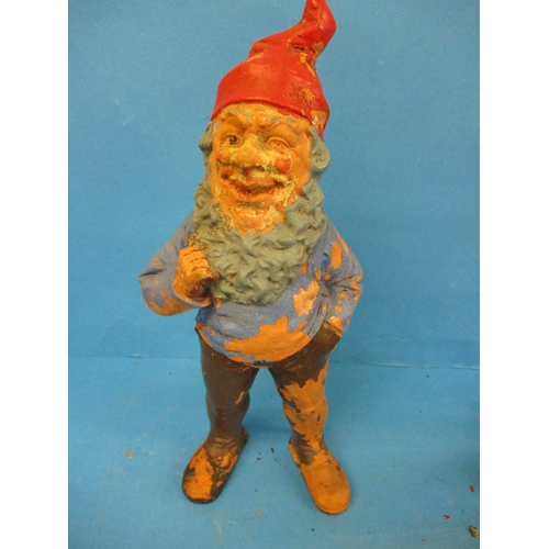 299 - Five 1920s/30s terracotta and ceramic garden gnomes