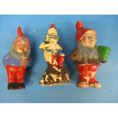 299 - Five 1920s/30s terracotta and ceramic garden gnomes