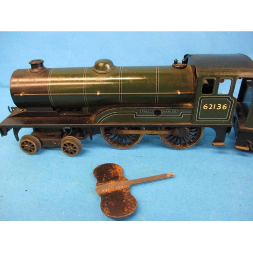 268 - A Bassett Lowke O gauge Prince Charles clockwork 4-4-0 tender locomotive.