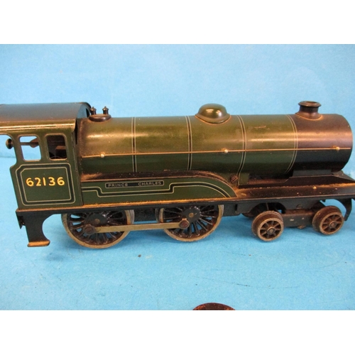 268 - A Bassett Lowke O gauge Prince Charles clockwork 4-4-0 tender locomotive.