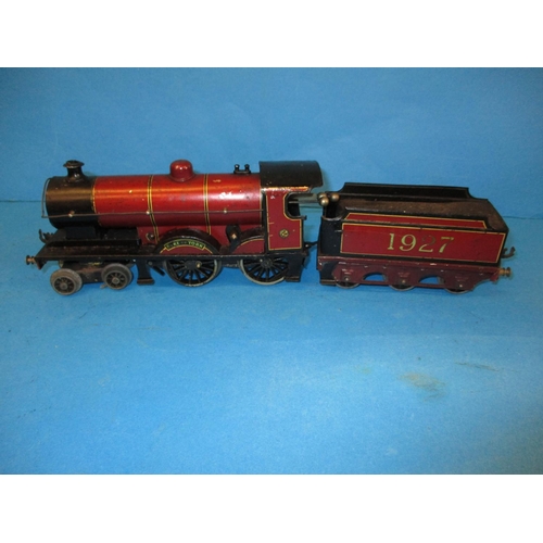 269 - A Bassett Lowke O gauge Duke of York clockwork 4-4-0 tender locomotive