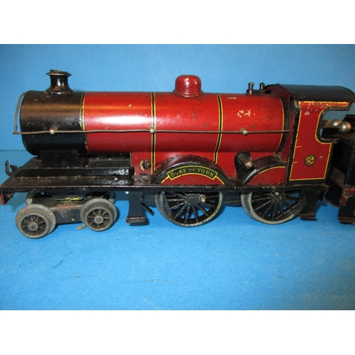 269 - A Bassett Lowke O gauge Duke of York clockwork 4-4-0 tender locomotive