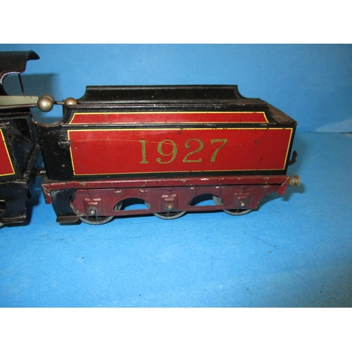 269 - A Bassett Lowke O gauge Duke of York clockwork 4-4-0 tender locomotive