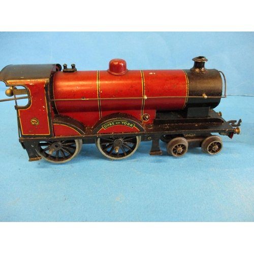 269 - A Bassett Lowke O gauge Duke of York clockwork 4-4-0 tender locomotive