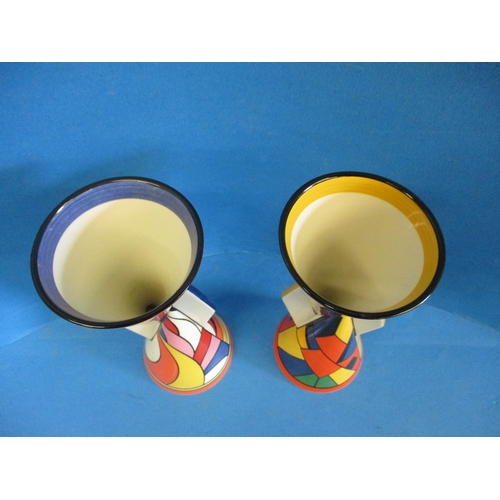 254 - Two limited edition Wedgwood Clarice Cliff yo-yo vases