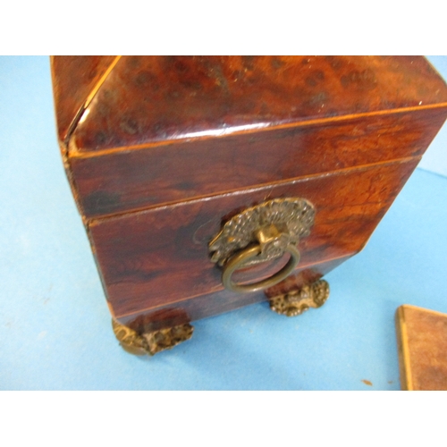 256 - An early 19th century burr walnut tea caddy