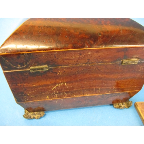 256 - An early 19th century burr walnut tea caddy